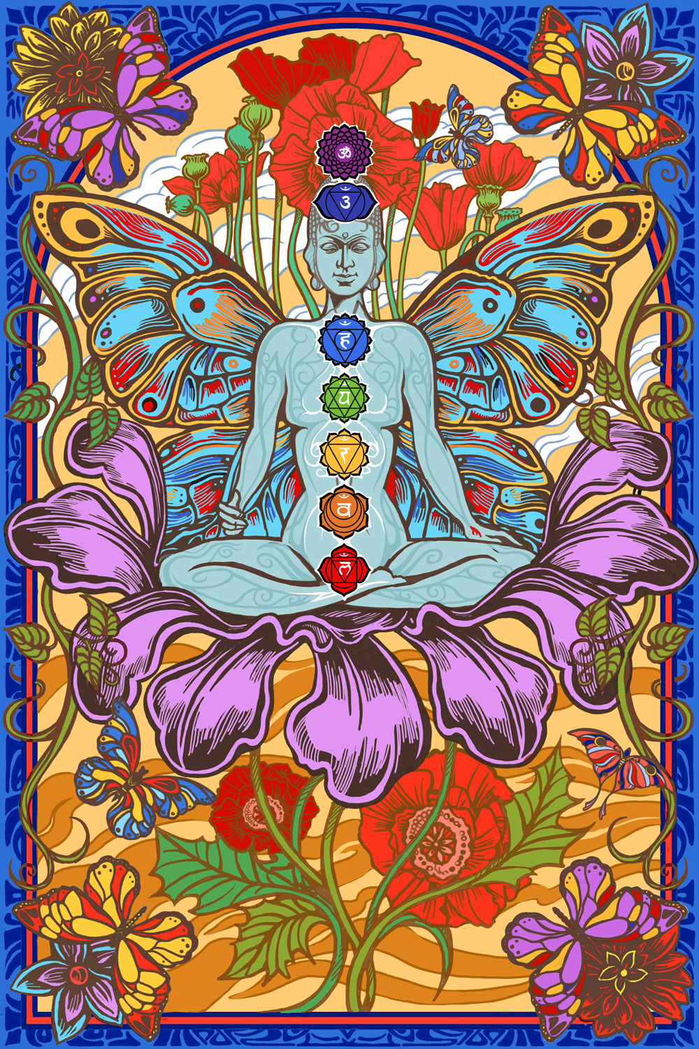 CHAKRA LOTUS TAPESTRY