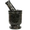 BLACK MORTAR AND PESTLE