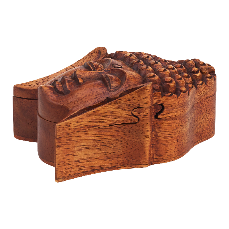 WOODEN BUDDHA HEAD PUZZLE BOX