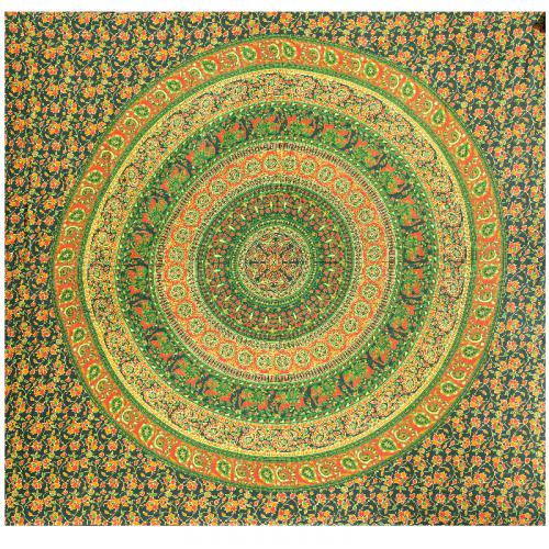 GREEN ELEPHANT DOUBLE TAPESTRY