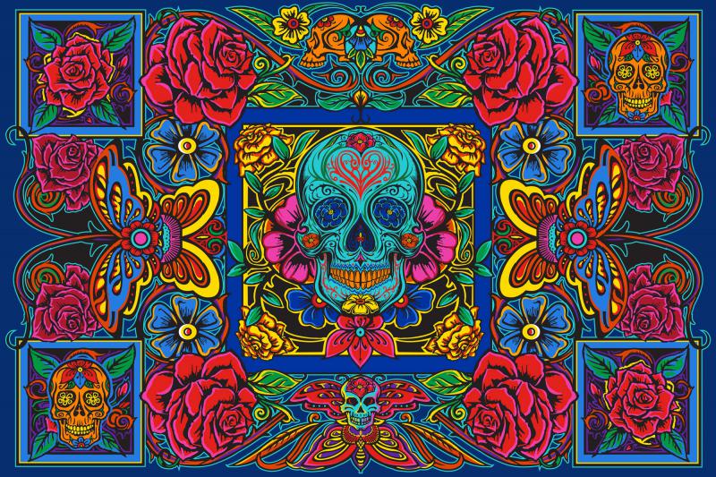 SKULL N ROSES TAPESTRY