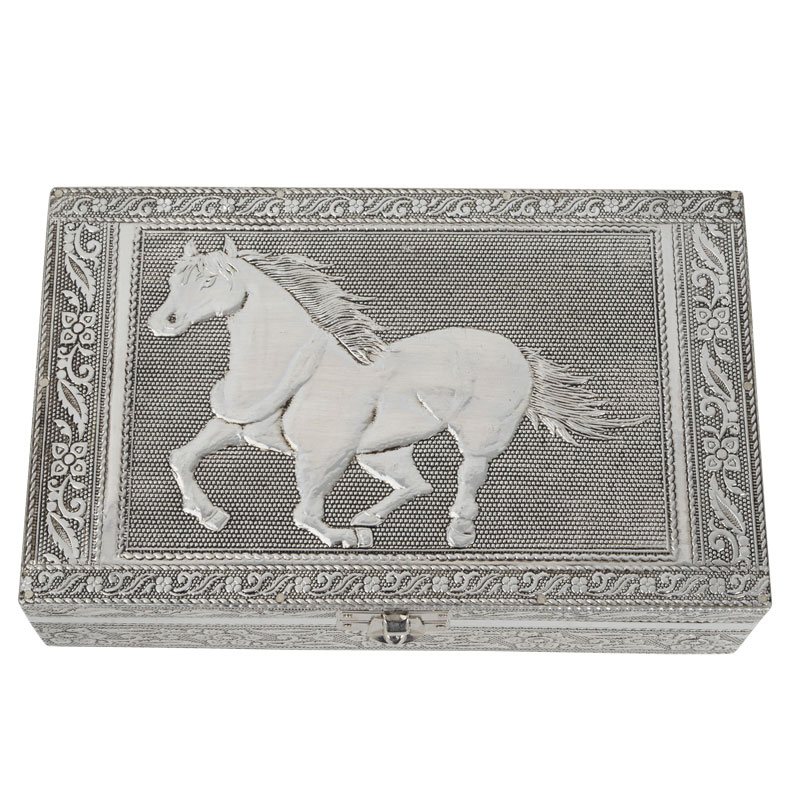 HORSE TIN JEWELRY BOX