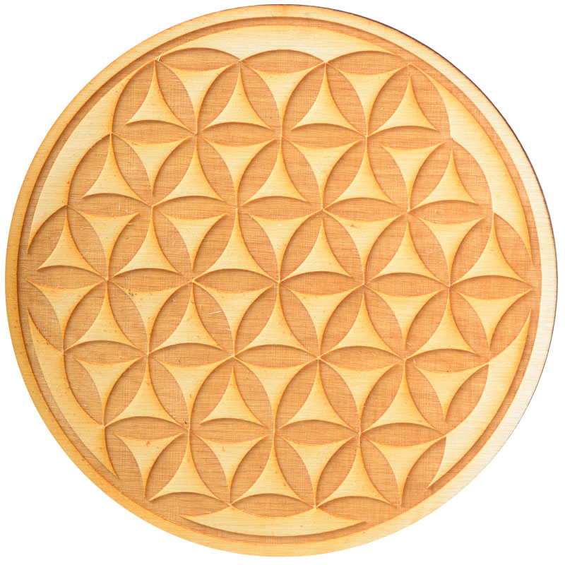 CARVED FLOWER OF LIFE CRYSTAL GRID